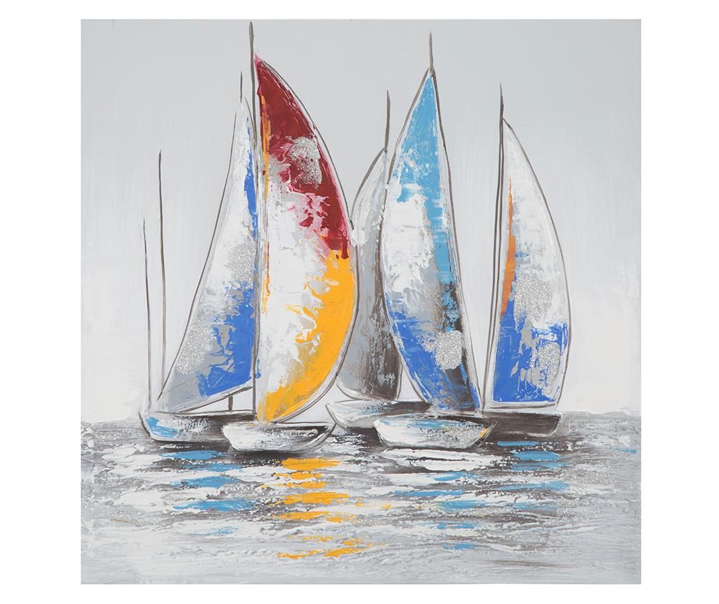 Tablou Sailing Boat Two 60×60 cm – Mauro Ferretti, Multicolor Mauro Ferretti